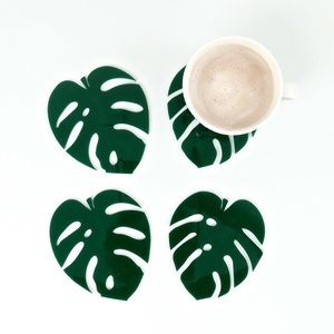 Blush Monstera Acrylic Coasters